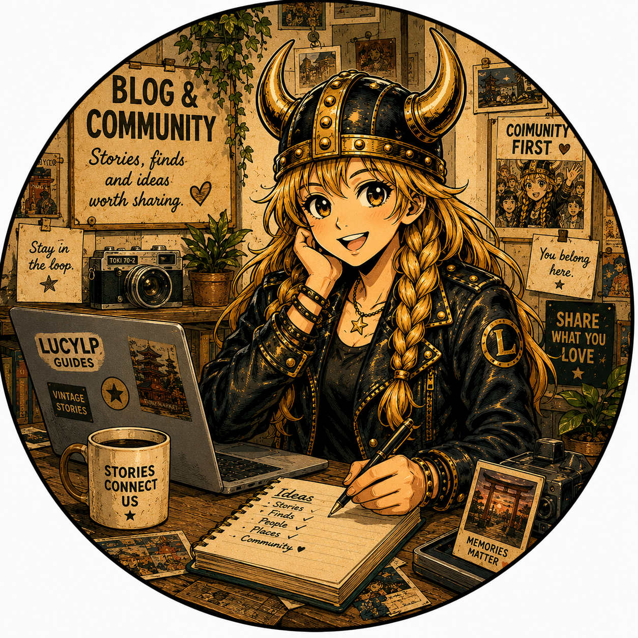 Lucy writing community stories for Blog and Community.