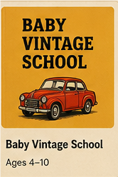 Baby Vintage School book card