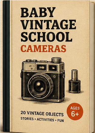 Baby Vintage School Cameras book mockup
